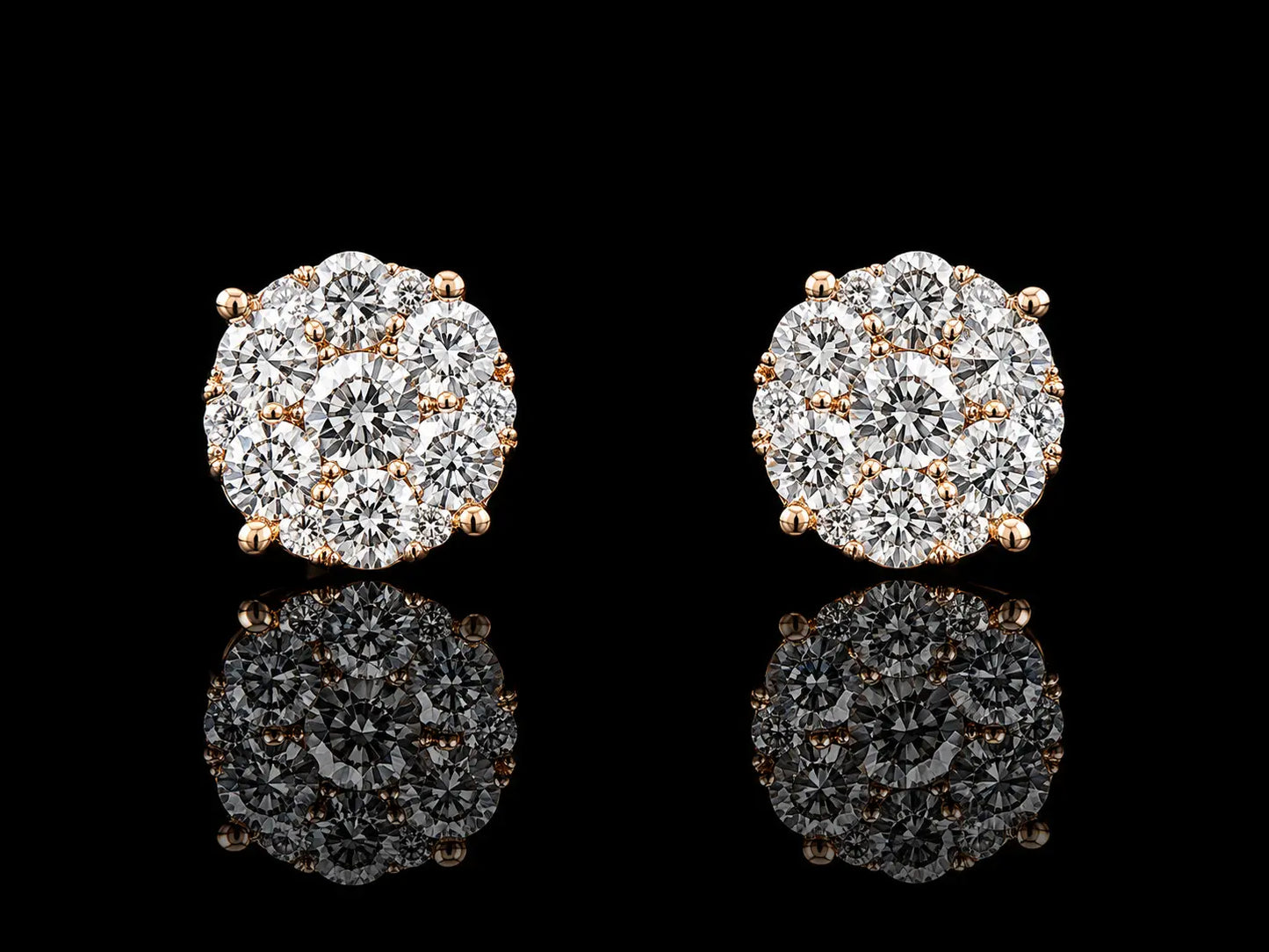 14K White Gold Round Diamond Stud Earrings – 0.25 ct Natural Diamonds – 4.8mm Angelica Jewellers