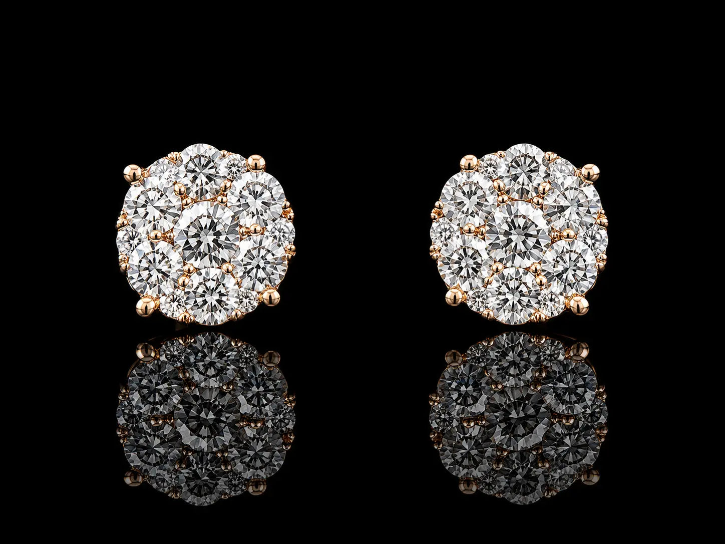 14K White Gold Round Diamond Stud Earrings – 0.25 ct Natural Diamonds – 4.8mm Angelica Jewellers