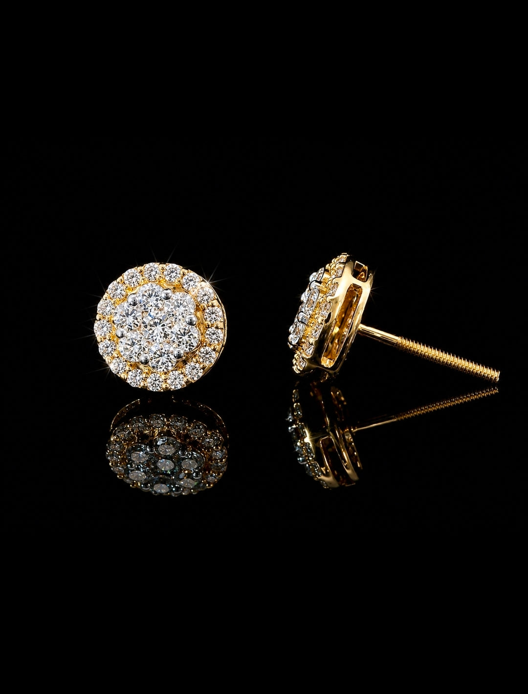 14K YELLOW GOLD DIAMOND EARRINGS