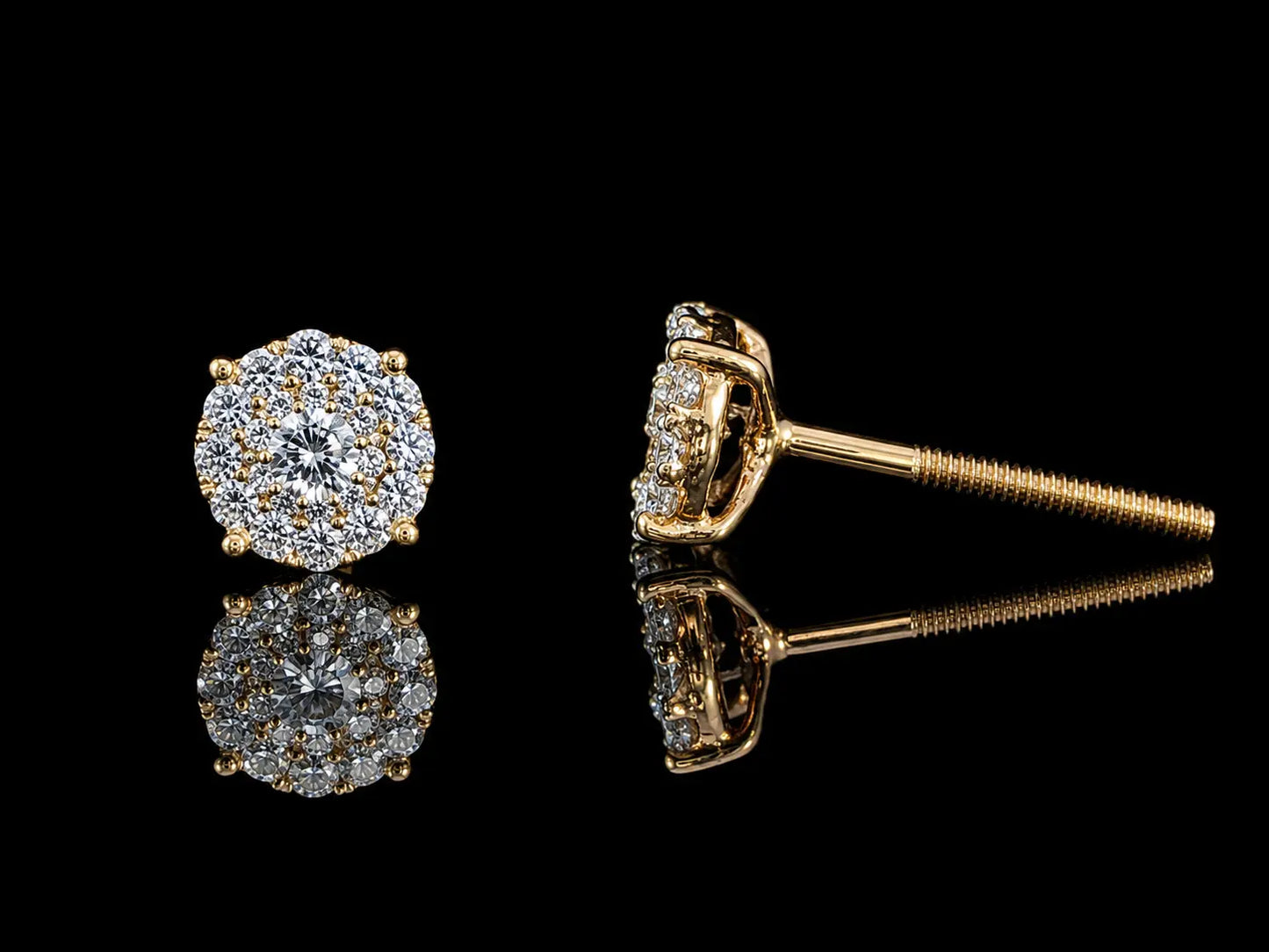 14K White Gold Round Diamond Stud Earrings – 0.25 ct Natural Diamonds – 4.8mm Angelica Jewellers