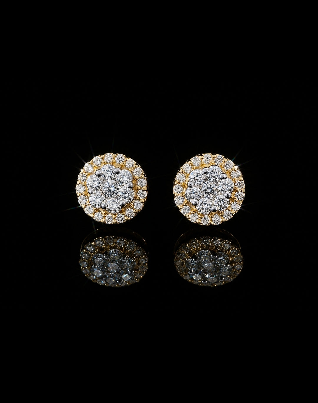 14K YELLOW GOLD DIAMOND EARRINGS