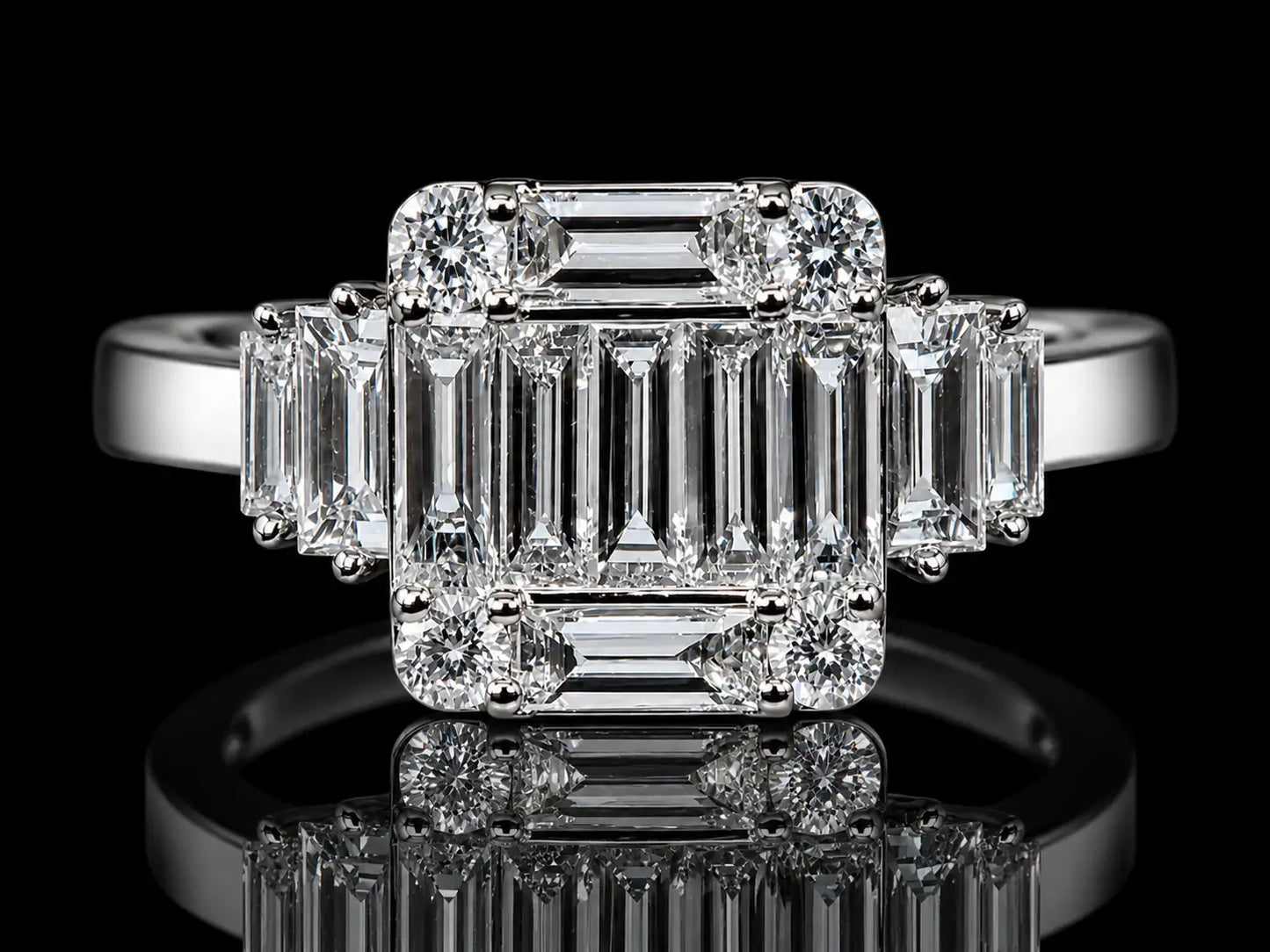 18K WHITE GOLD NATURAL DIAMOND TRILOGY ENGAGEMENT RING – 1.00 CT Angelica Jewellers