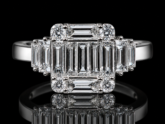 18K WHITE GOLD NATURAL DIAMOND TRILOGY ENGAGEMENT RING – 1.00 CT Angelica Jewellers