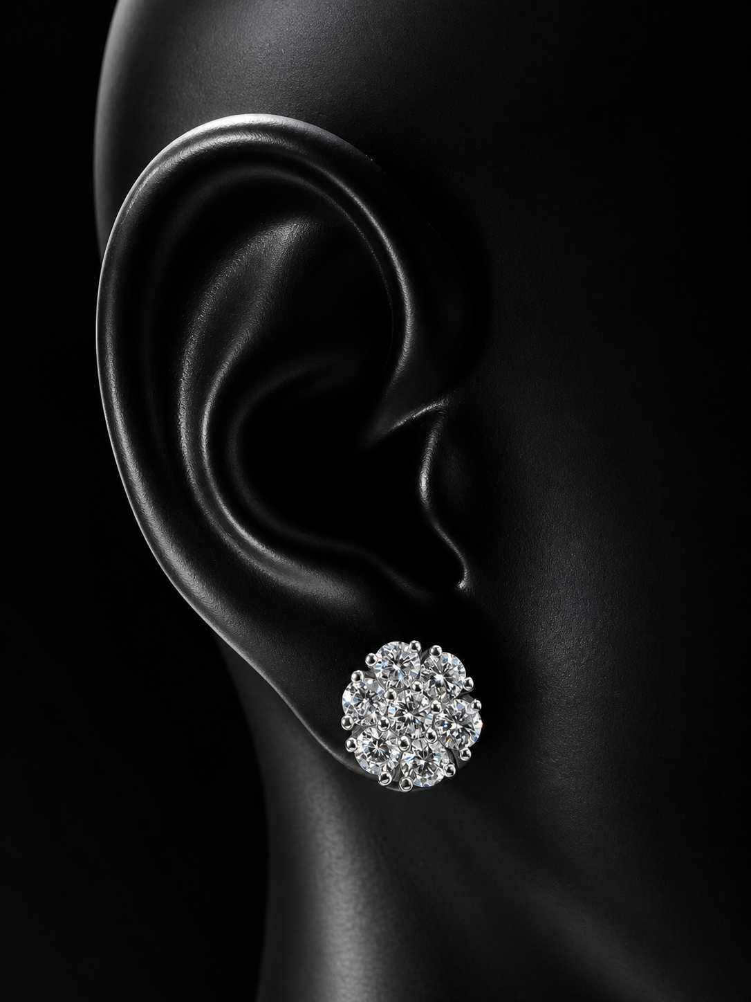 14K 1.54CT T.D.W LAB DIAMOND EARRINGS 9MM
