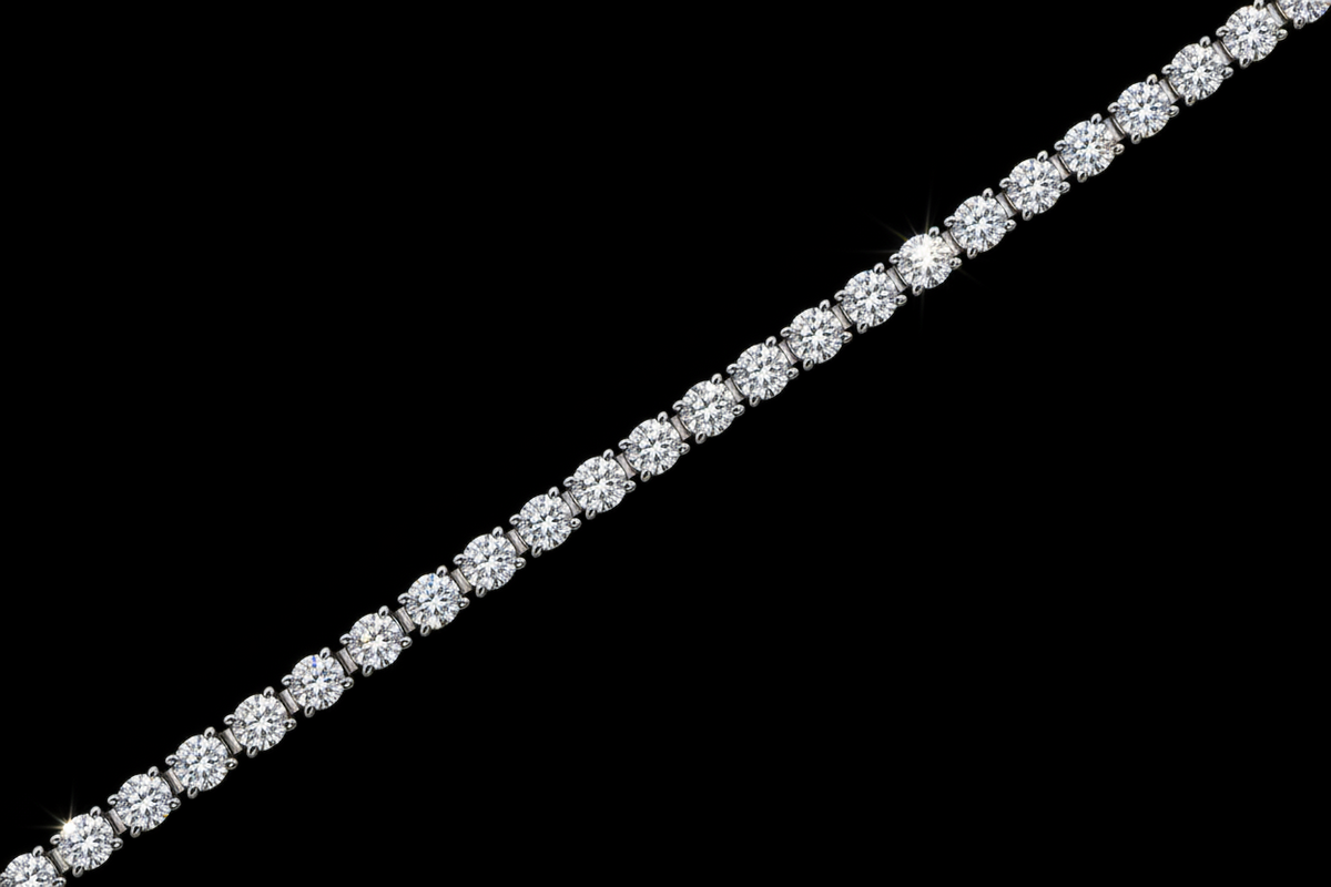 14K White Gold 2.55mm VVS F+ Diamond Tennis Bracelet – 3.00 CT